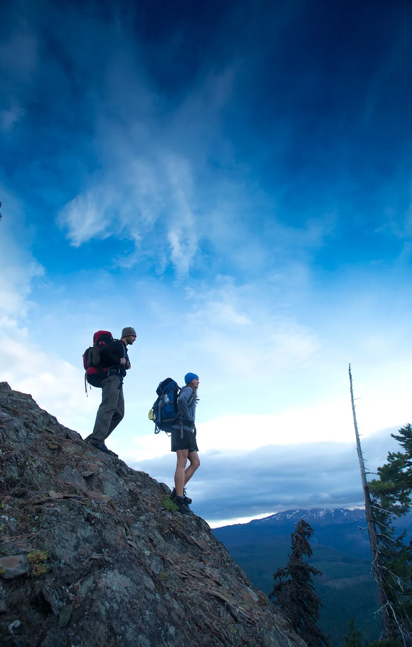 Hiking the summit