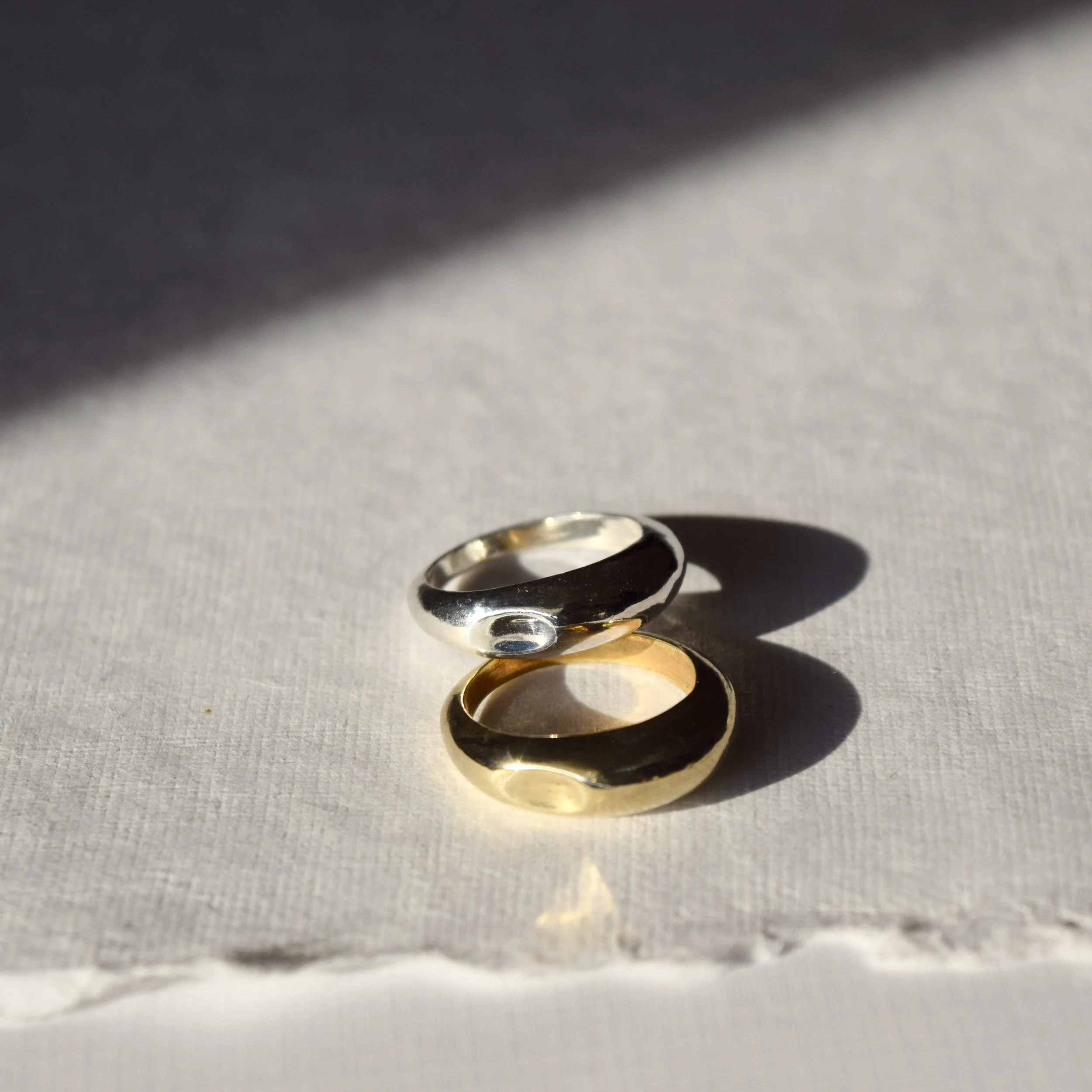 A statement dome ring inspired by the calm beauty of a Japanese rock garden. This statement ring can be swiveled a number of ways, inviting you to slow down and appreciate what's in front of you.