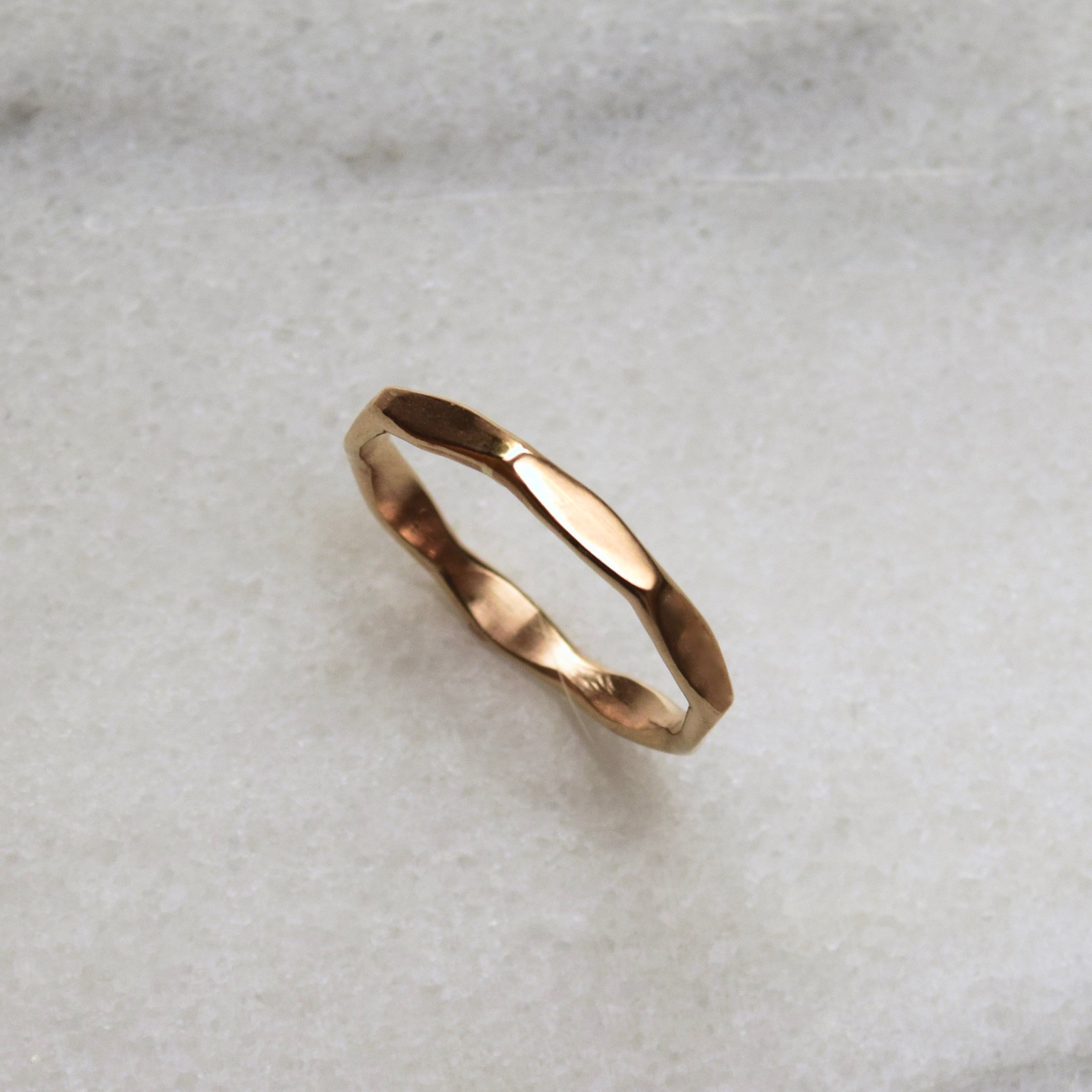 This wide faceted ring is designed as an everyday statement ring or a men’s wedding band. Handcrafted from recycled gold. View more at www.everlijewelry.com/essentials