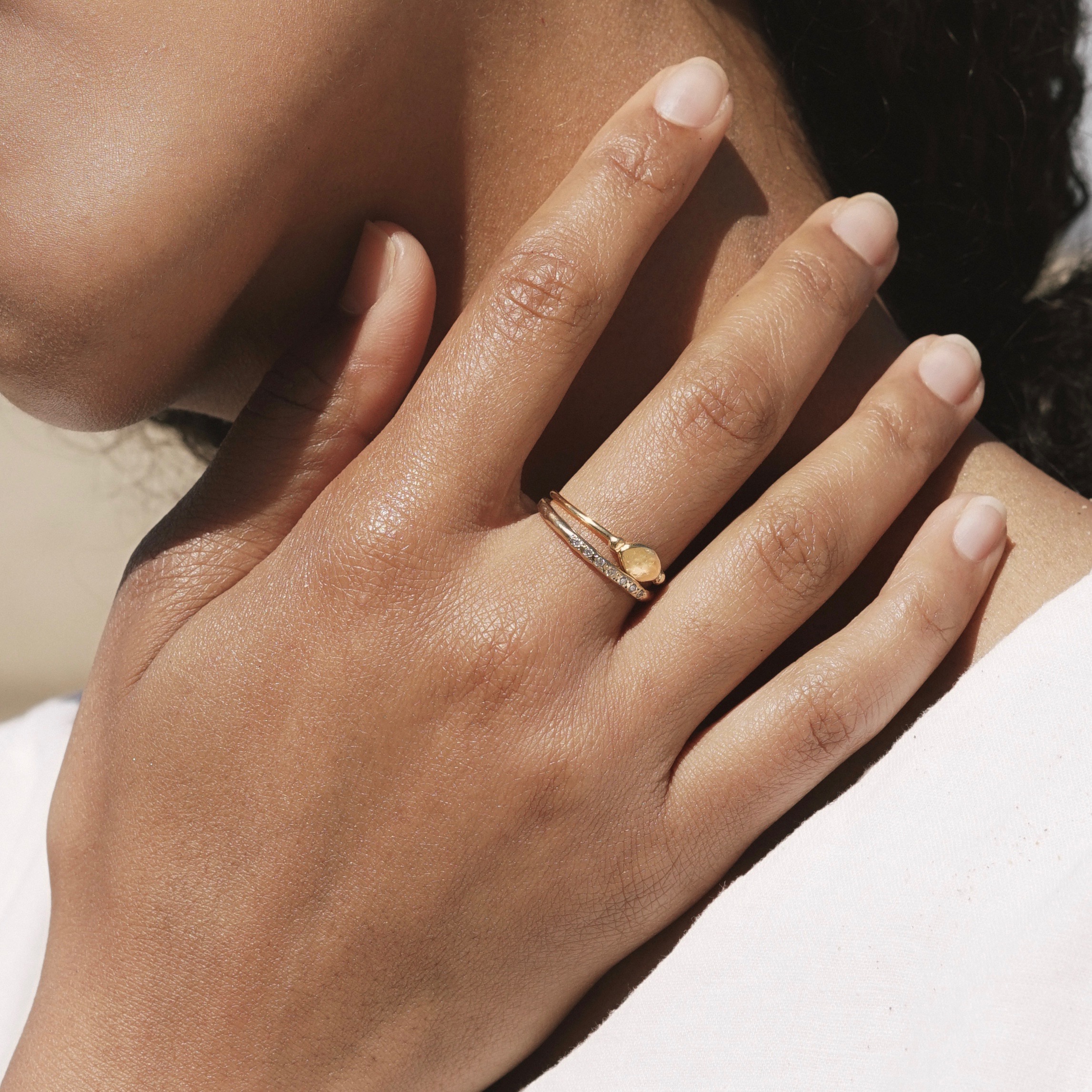 Dainty initial signet ring with a hand engraved letter of your choice