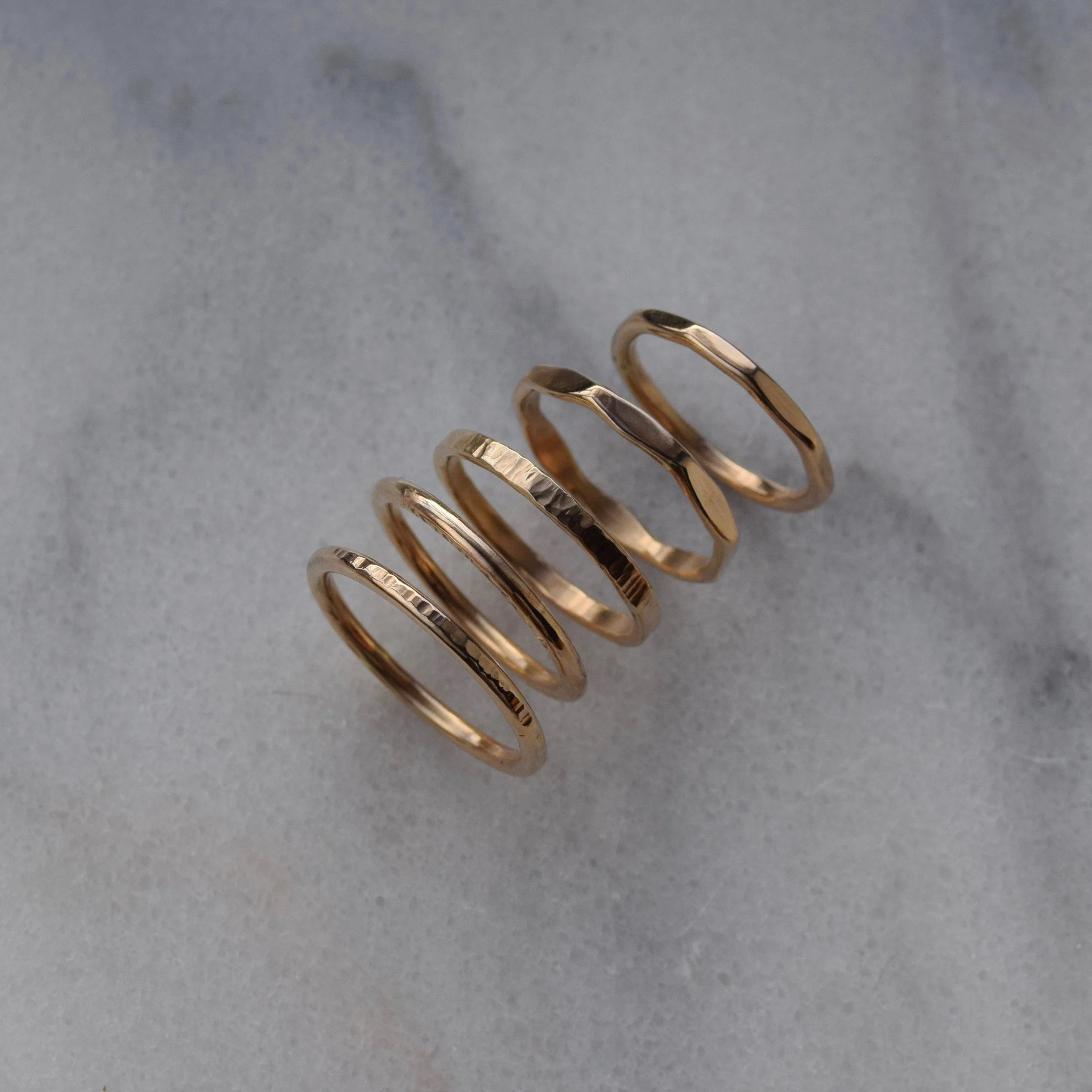 A simple faceted ring hand forged from recycled gold. Part of our Essentials Rings series. View more at www.everlijewelry.com/essentials