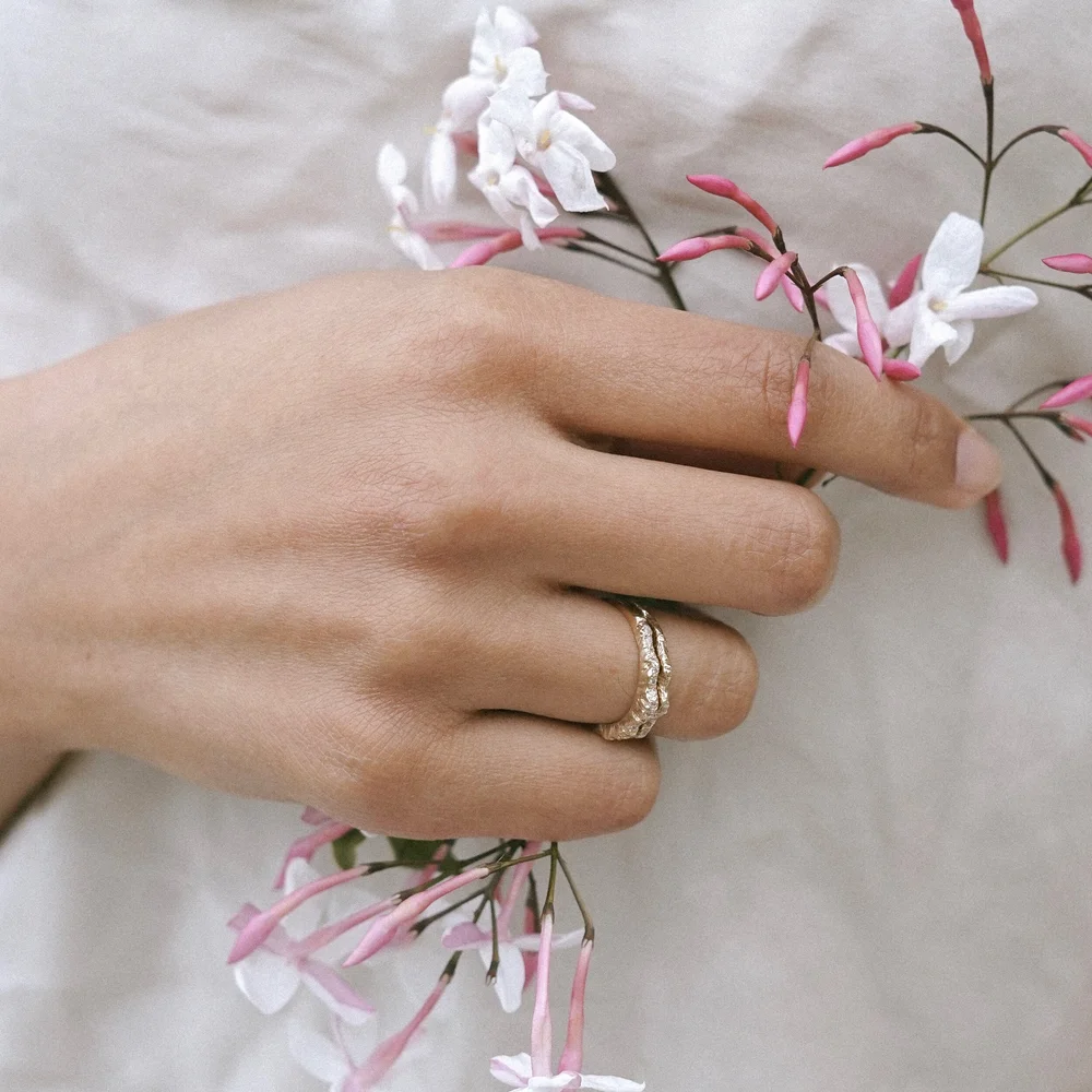 14k Rose Gold Diamond Mountain Ring — Everli Jewelry
