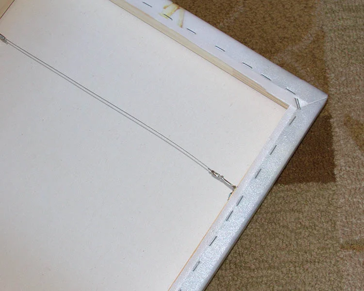 Back of Canvas Wrap with wire hanger