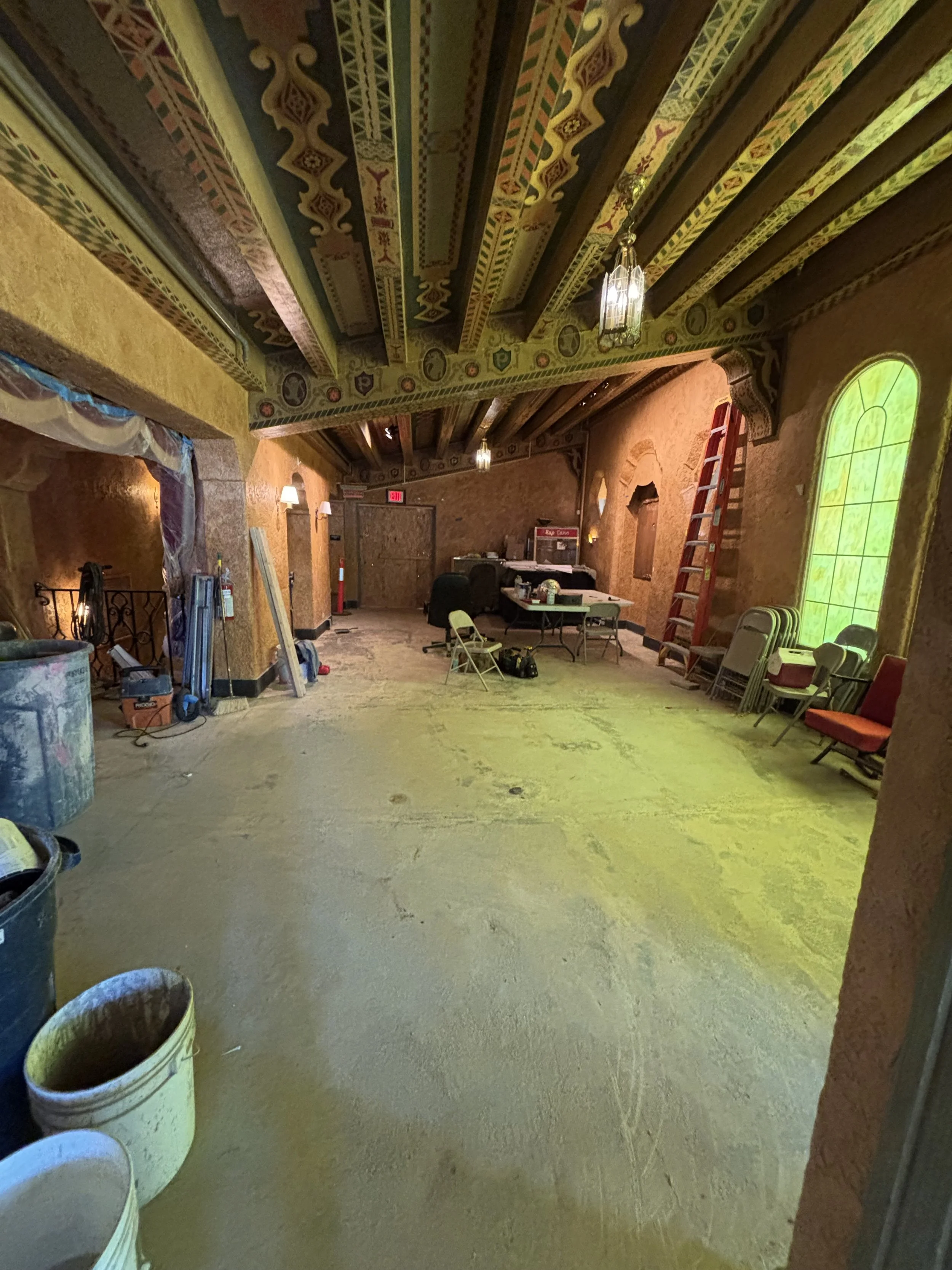 July 28, 2025 - Old carpet removed from existing lobby