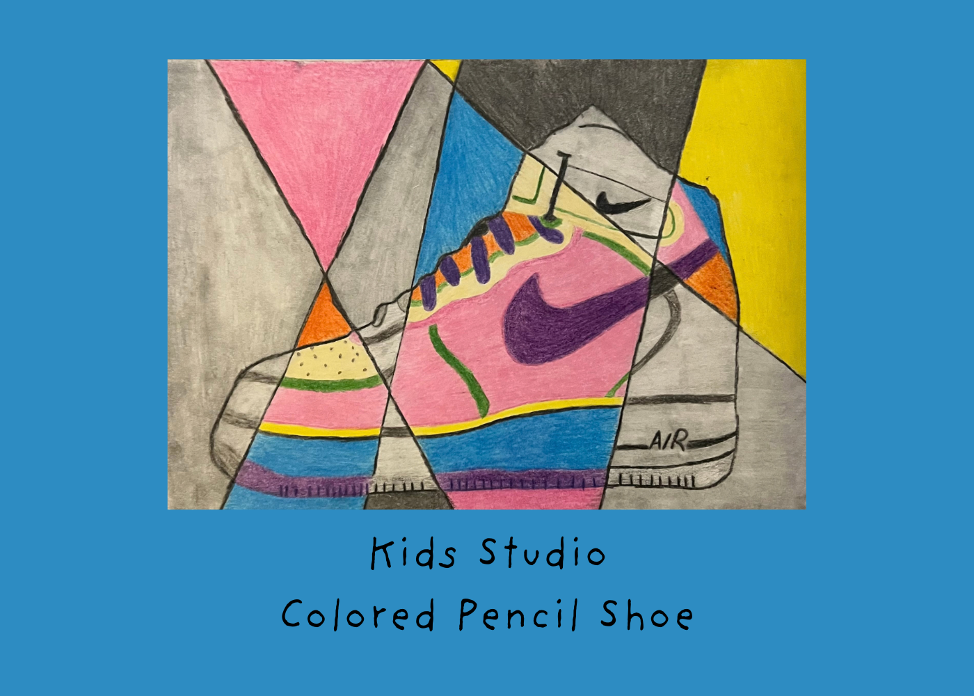 Geometric drawing of a tennis shoe