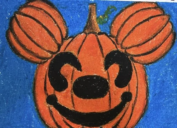 Mickey Mouse shaped pumpkin drawing