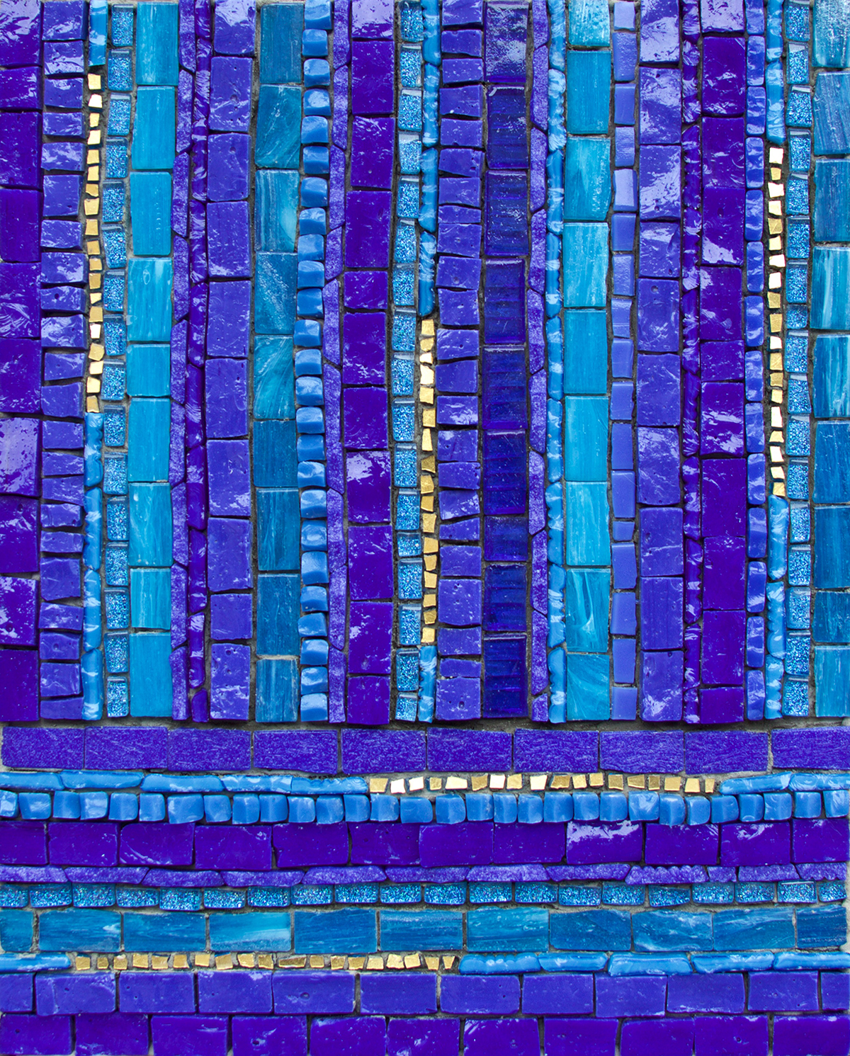 Beginner's Mind #2 . 10" x 8" | 25 cm x 20 cm. Smalti, vitreous, mosaic gold, other glass