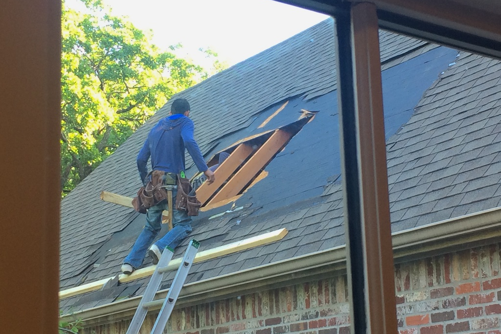Just getting started on the new west gable at the beginning of the week.