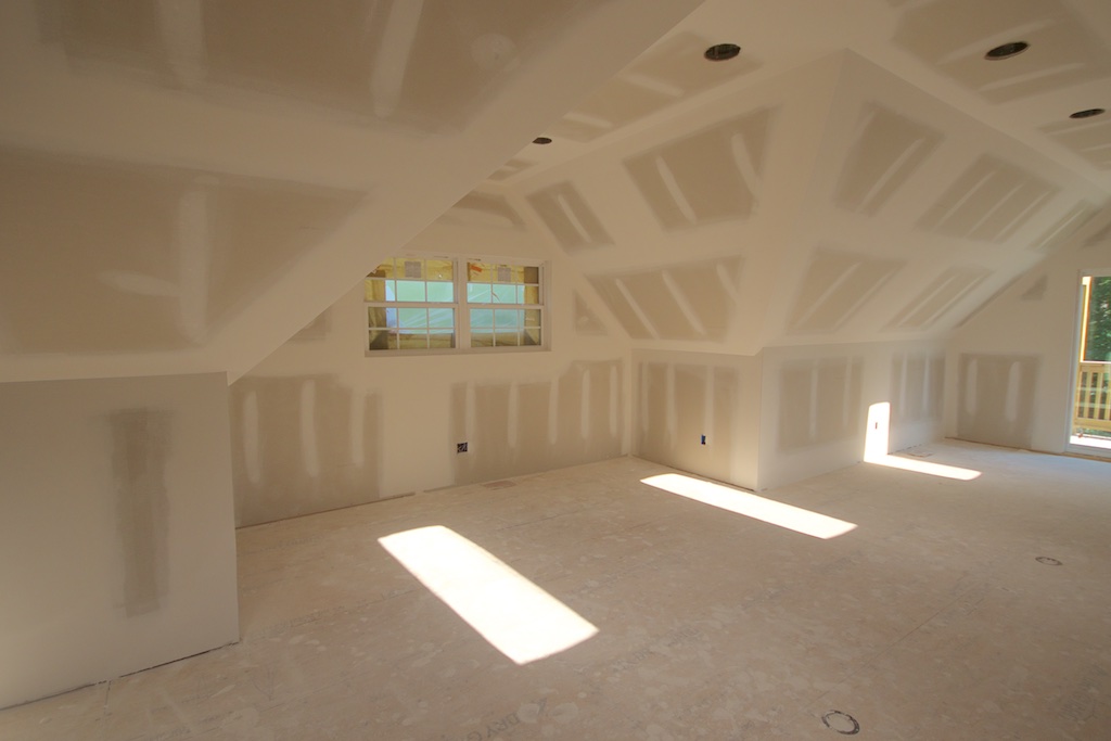 Inside the studio, looking at what will be my office area in the new gable.