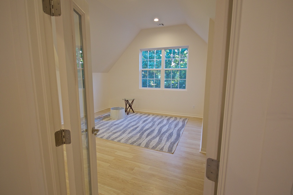  Looking into the new living area/guest room—single window now a double—&nbsp;of the studio wing. Decor in progress. 