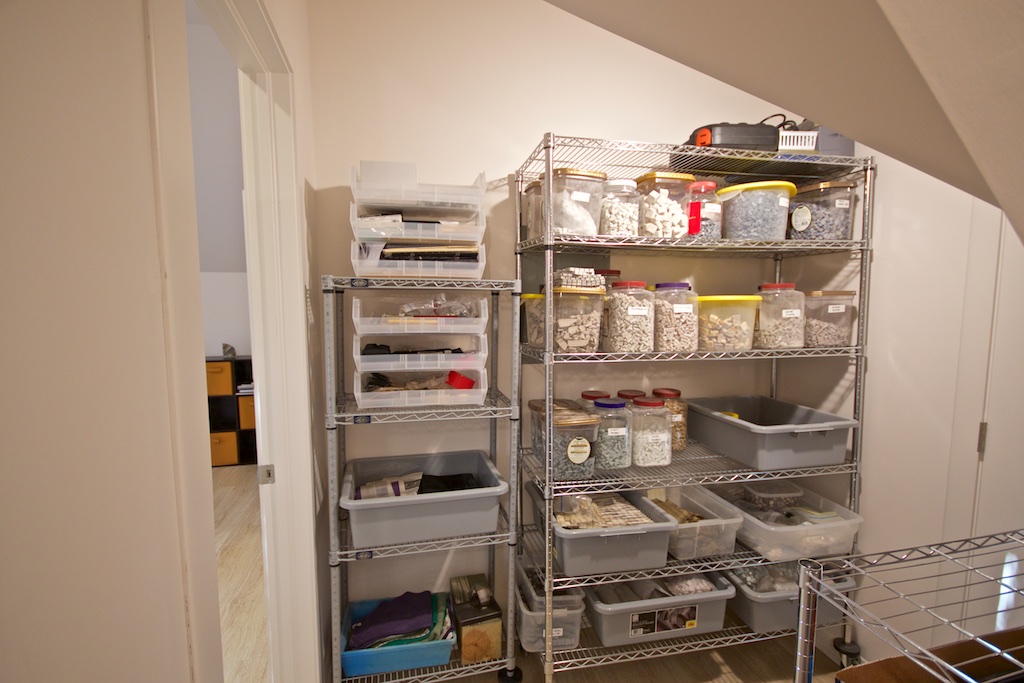  Inside the closet, standing in the little substrate nook. 