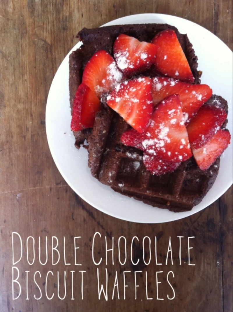 Double Chocolate Biscuit Waffles