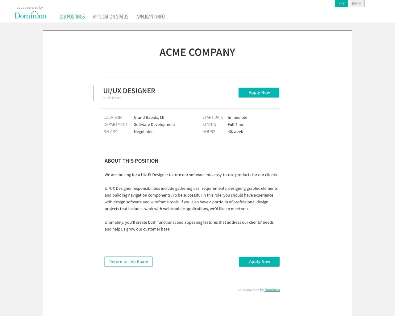Here is an example of a job post with our new layout. 