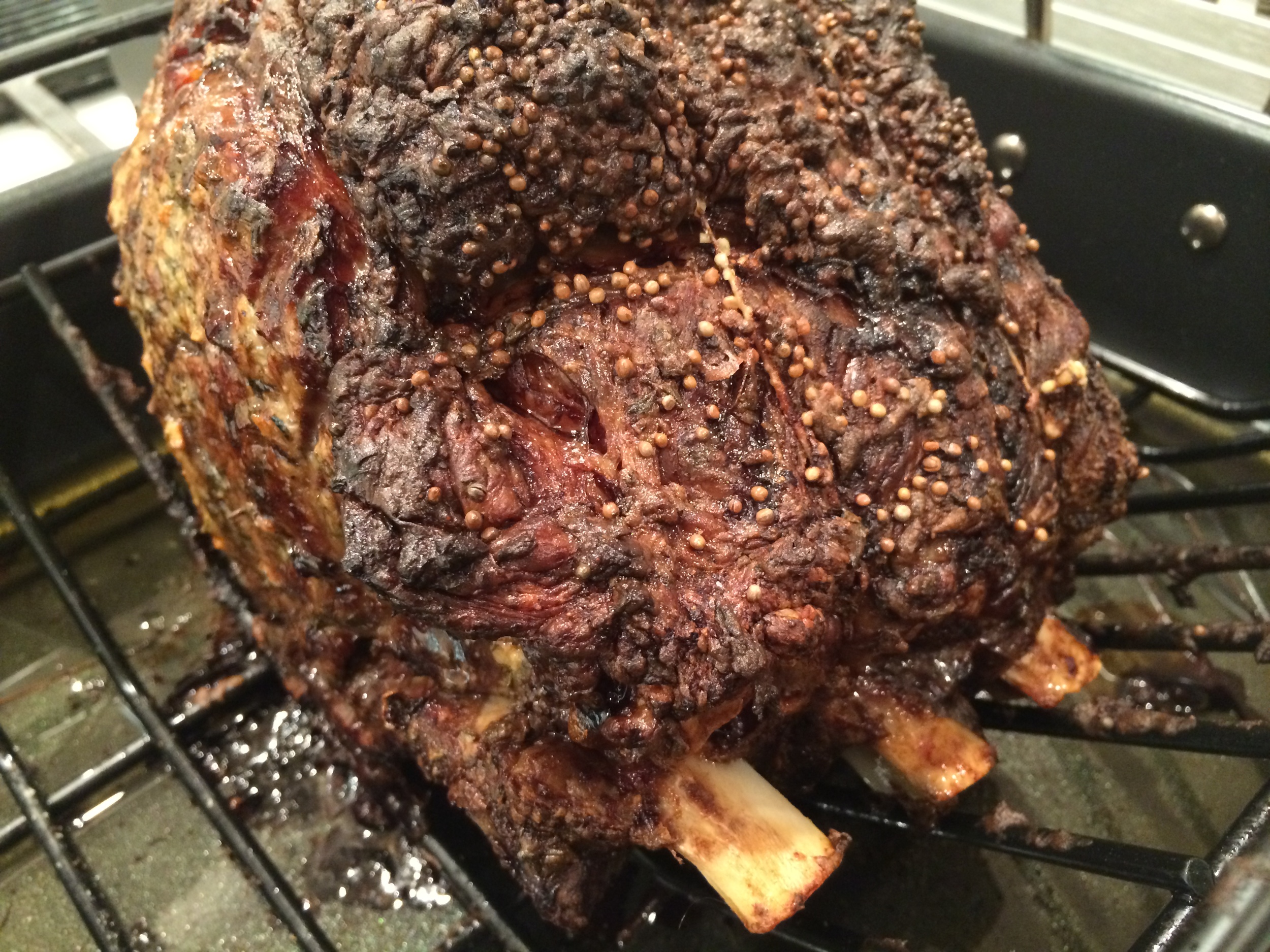 Mustard Crusted Bone In Standing Prime Rib Roast Let S Set The Table Together