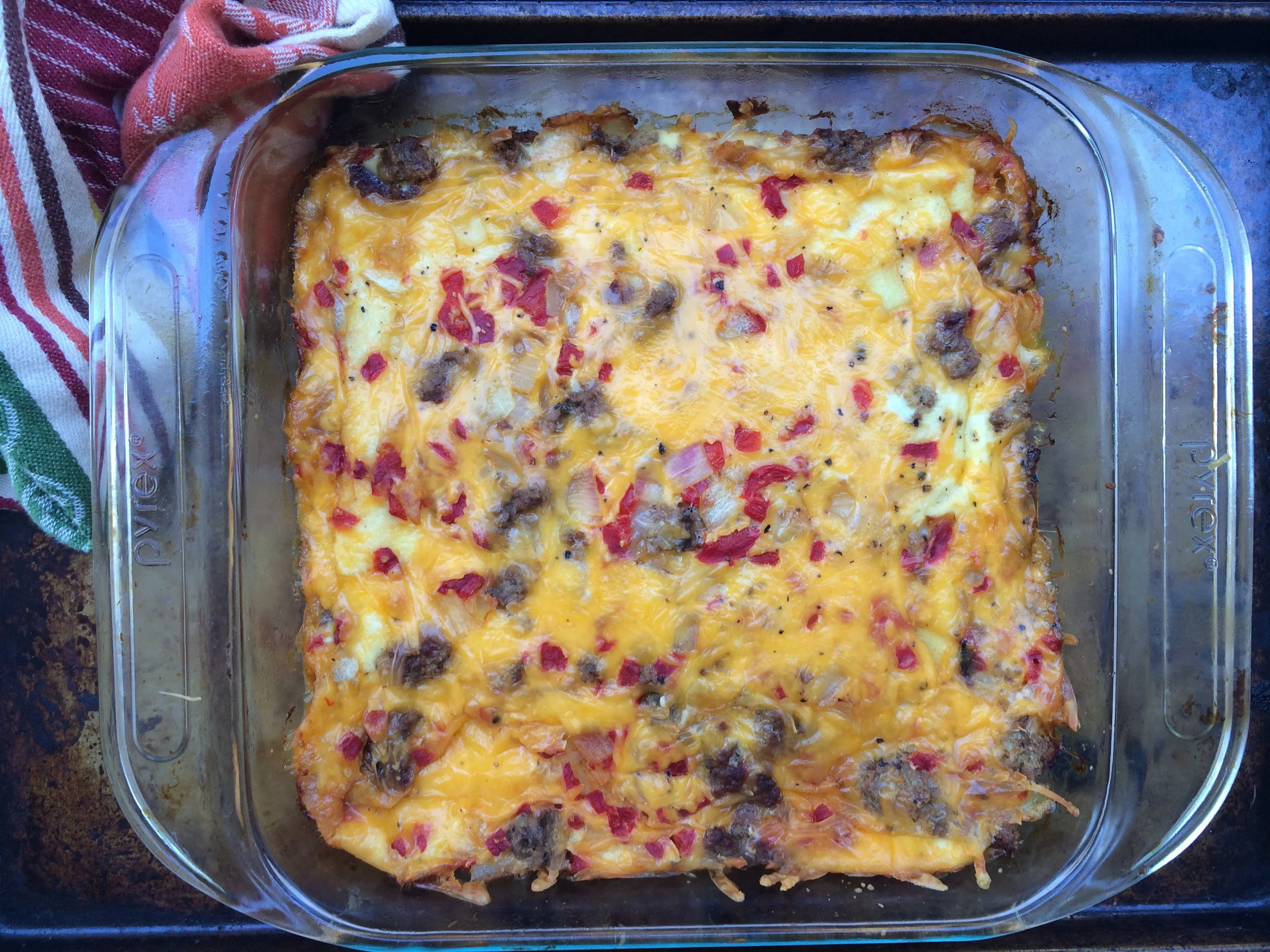 180 A Sausage Strata Cheddar Cheese Pimentos.JPG