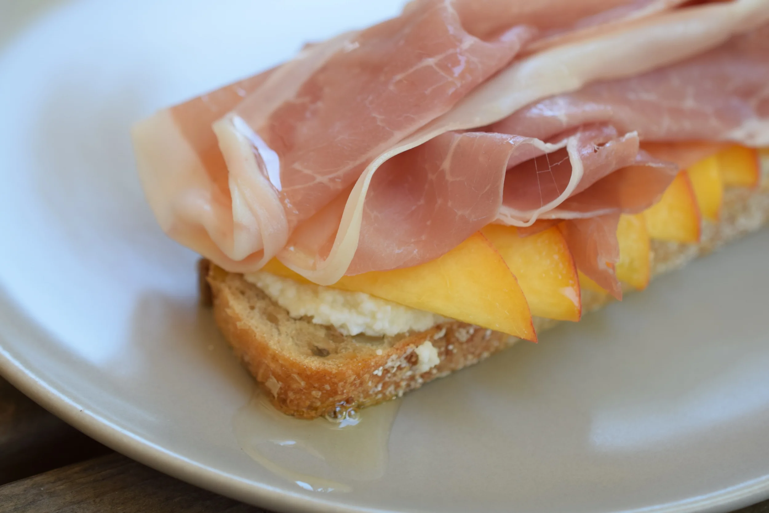 335 A Peach Ricotta Prosciutto Tartine.JPG