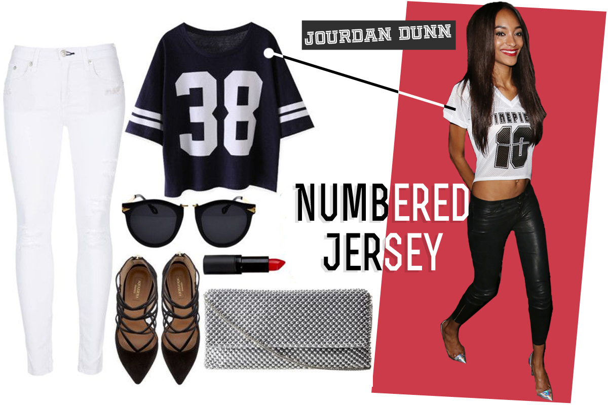 Jourdan Dunn in DIMEPIECE Cropped Jersey in London