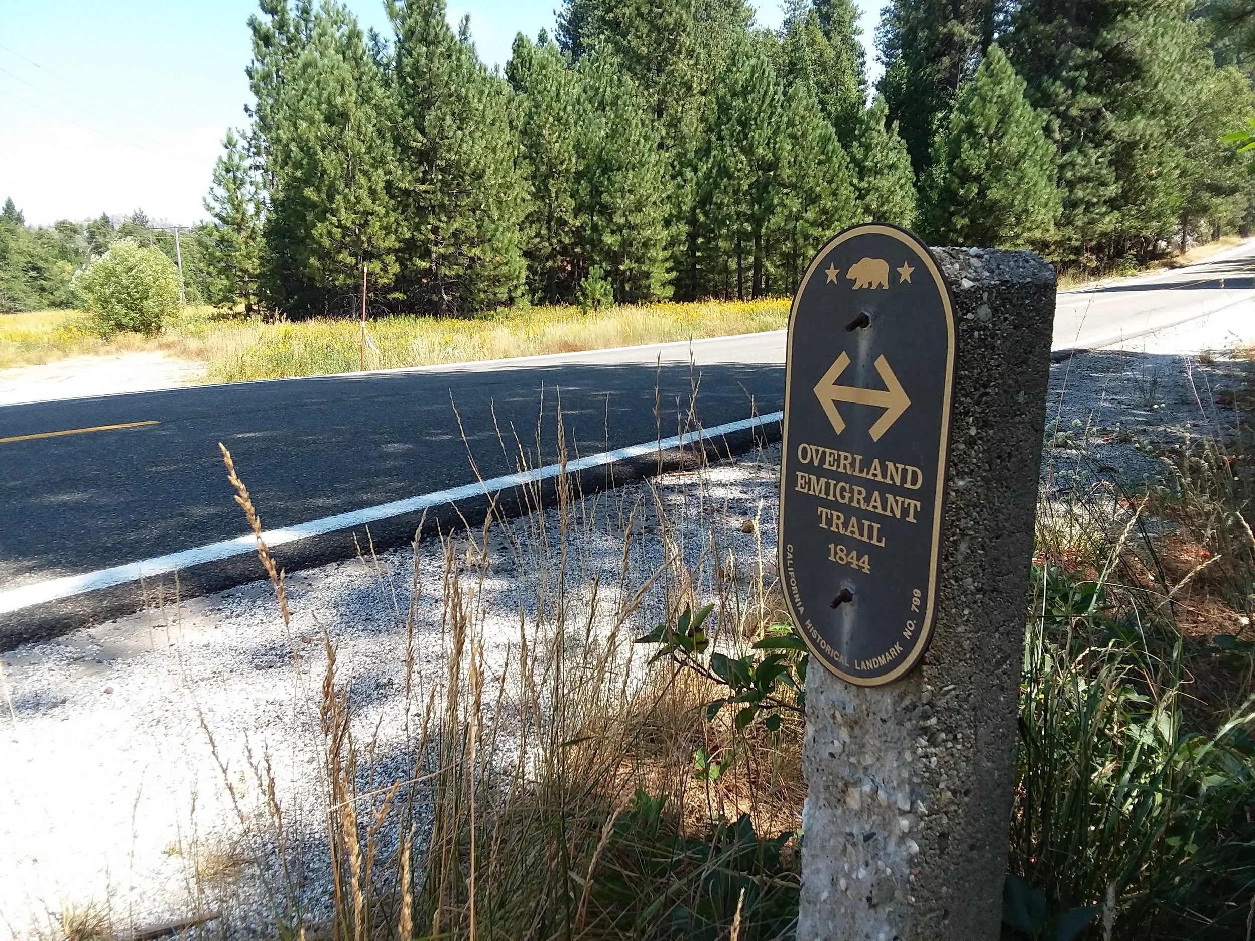 Concrete marker with sign
