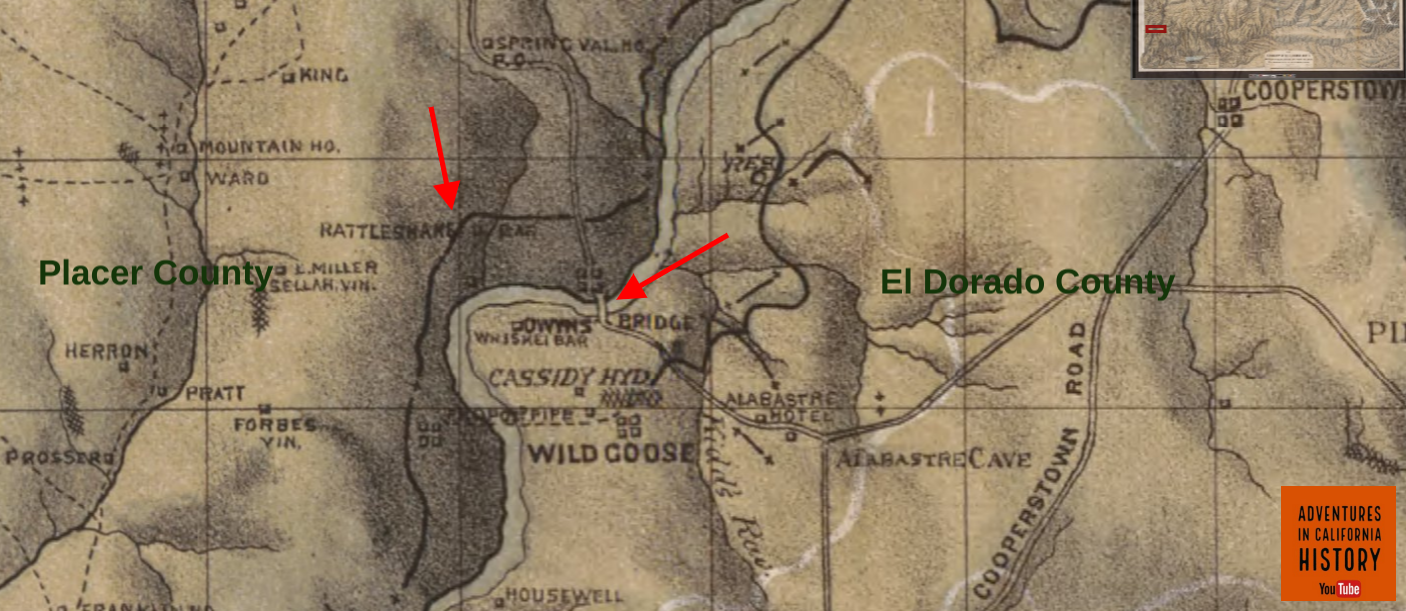 1873 map of The Georgetown Divide