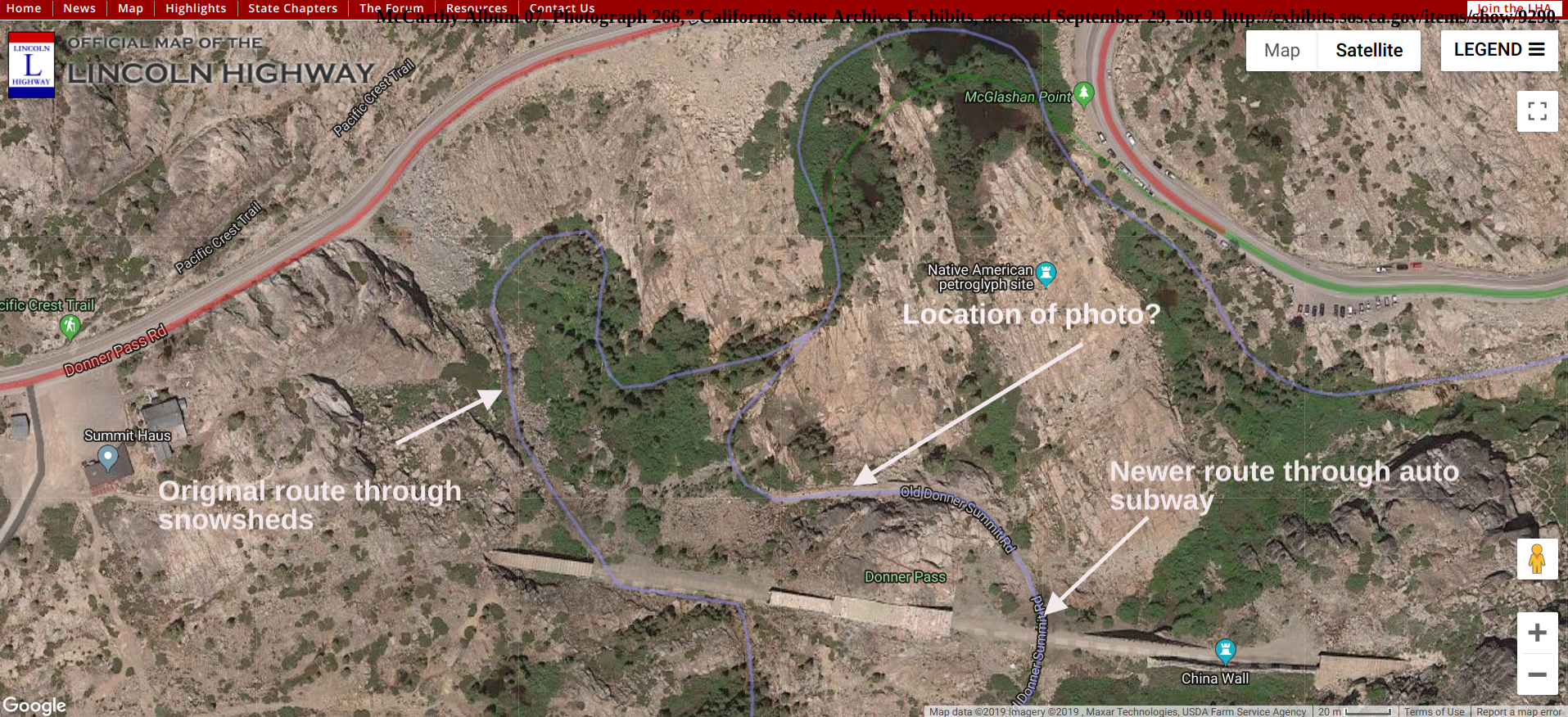 Lincoln Highway map of possible location.