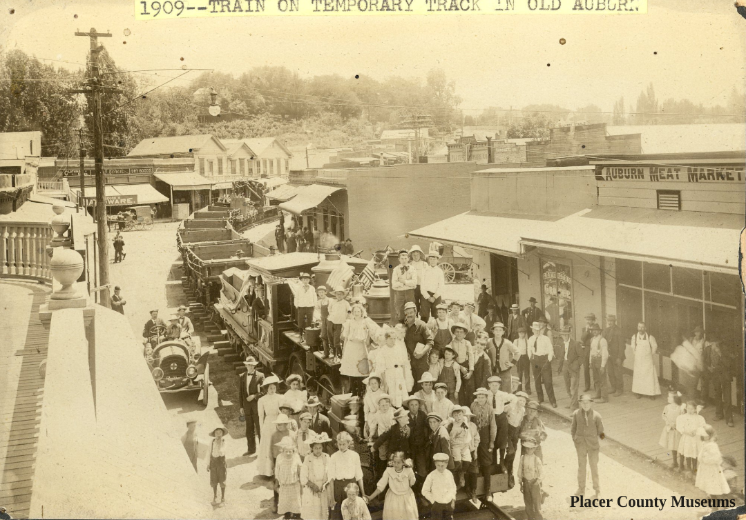 Railroad on Commercial Street Auburn, 1909