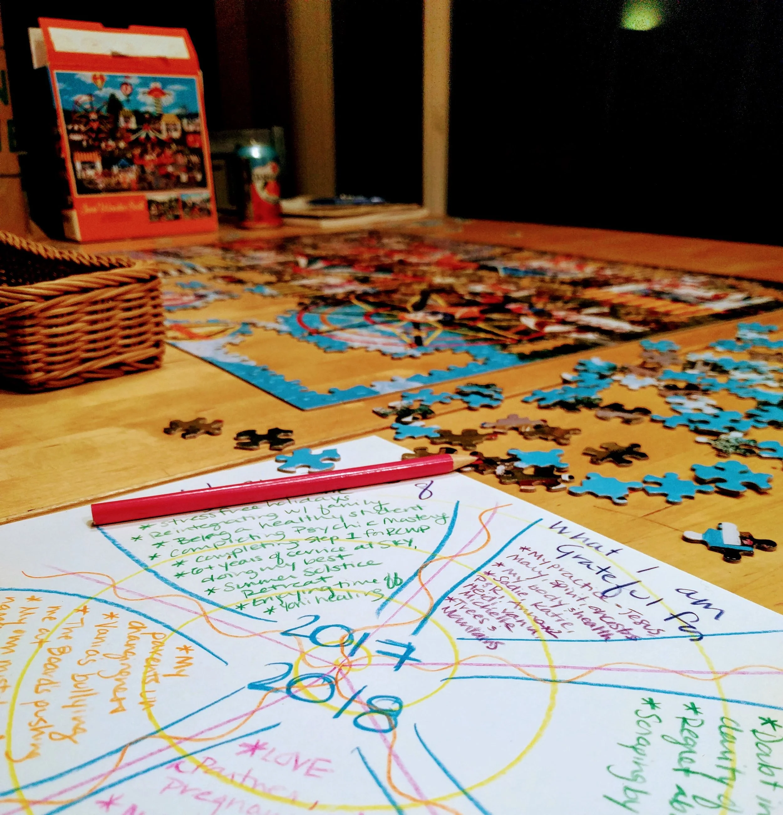 Puzzling and crafting my year review on New Year's Eve