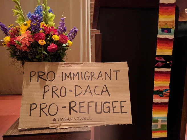 From an interfaith gathering in support of a local undocumented man receiving sanctuary at Gethsemane Lutheran Church in downtown Seattle.