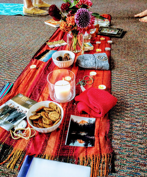 Our ancestor alter at PLU’s Anti-Racism as Spiritual Practice workshop