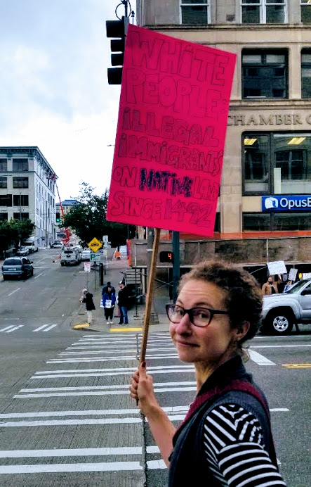 Taking the puzzling to the streets: when things look like #4 (a technicolor mess eg. the border crisis), i try to take one small action in alignment with my big picture—like standing for an hour downtown in solidarity with families detained and sepa…