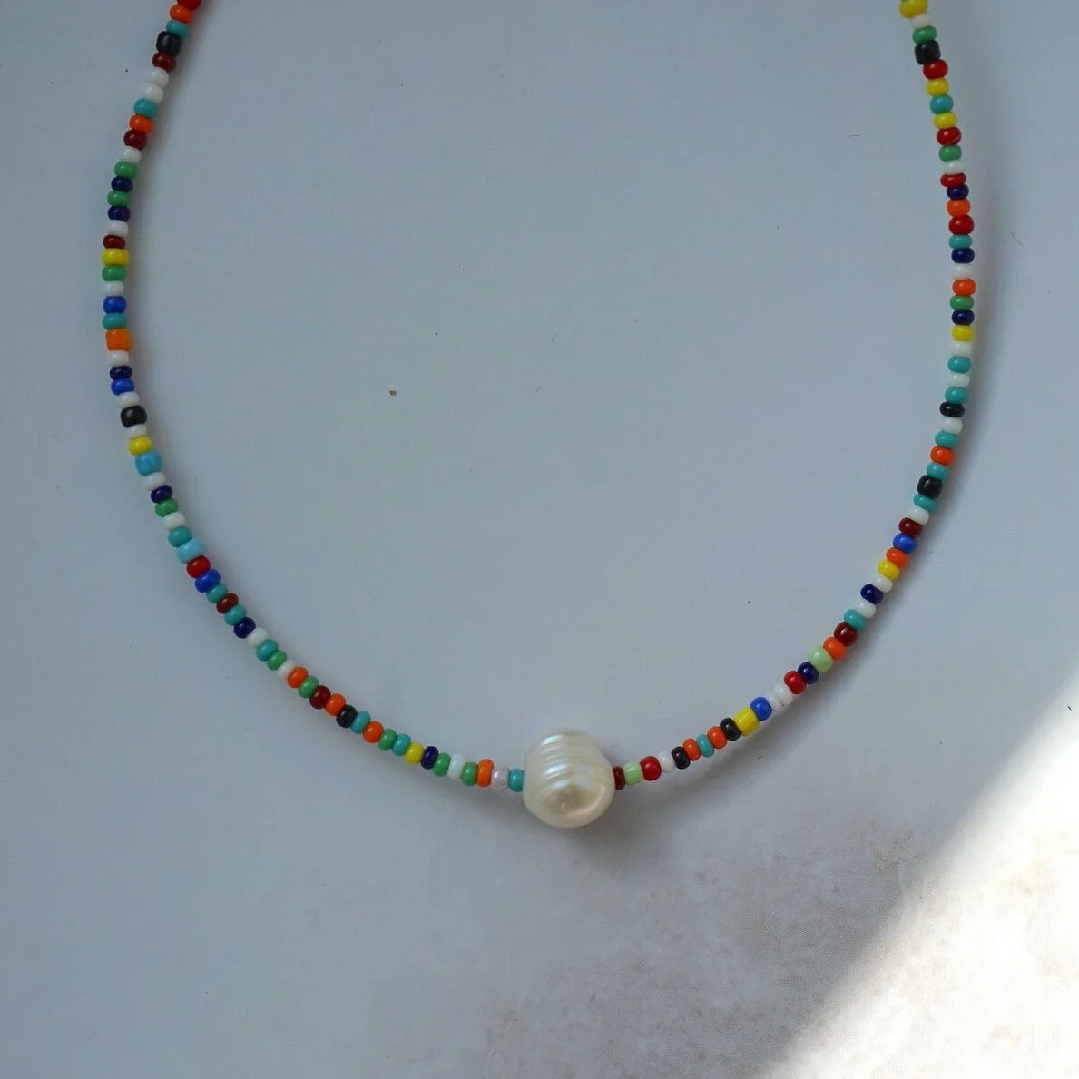 Rainbow Beaded Necklace — BobbiJ.