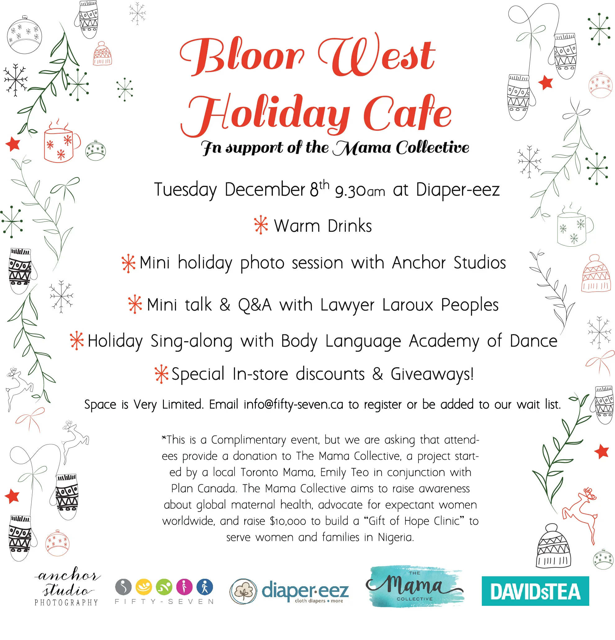 Bloor West Holiday Cafe with Diaper-eez!