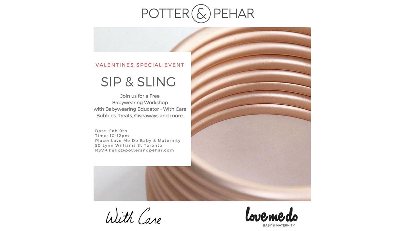 Want to Sip & Sling with Potter & Pehar at Love Me Do? REGISTER NOW!