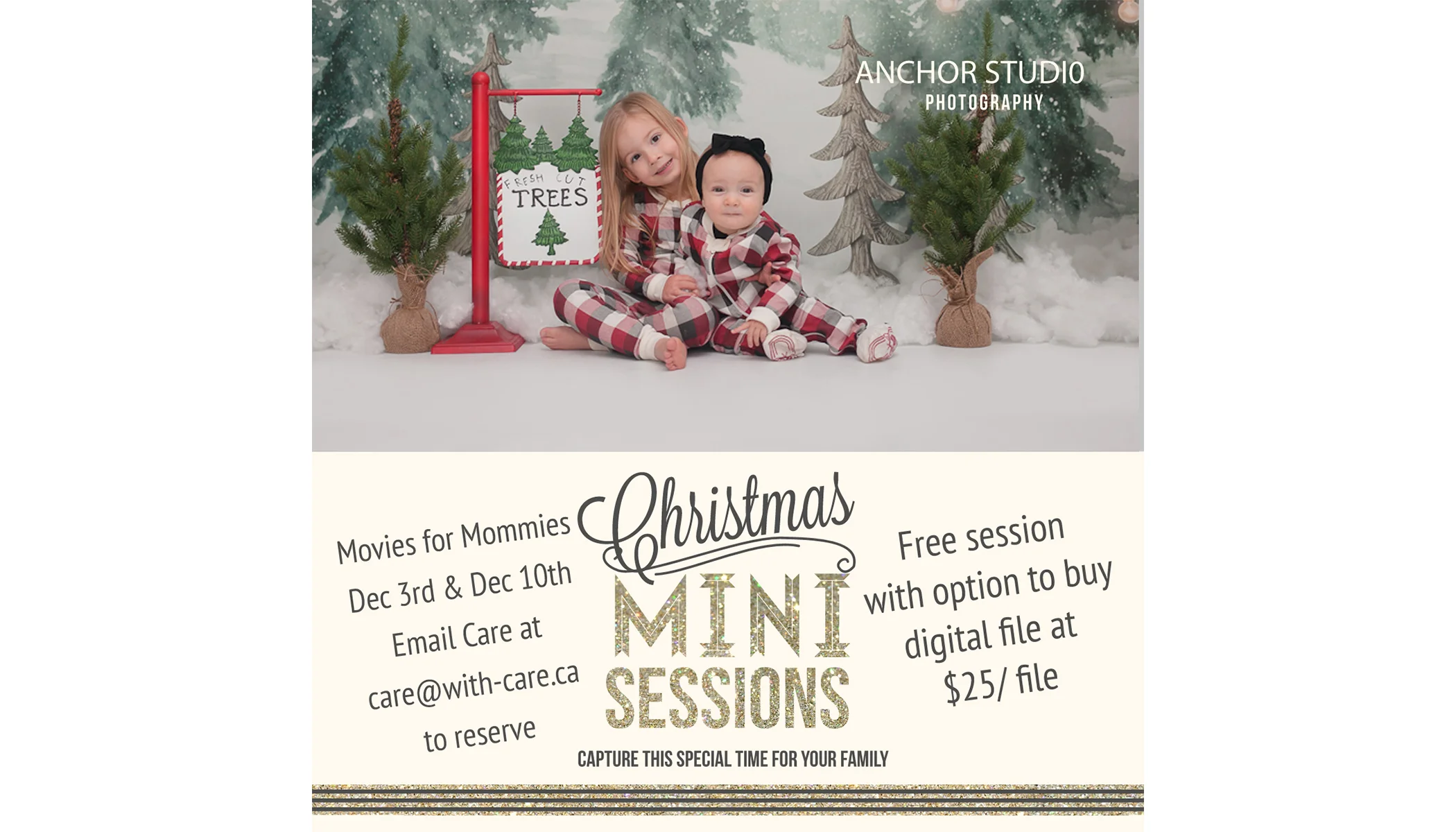 Register NOW for Holiday Photos with Anchor Studio at Movies for Mommies Humber