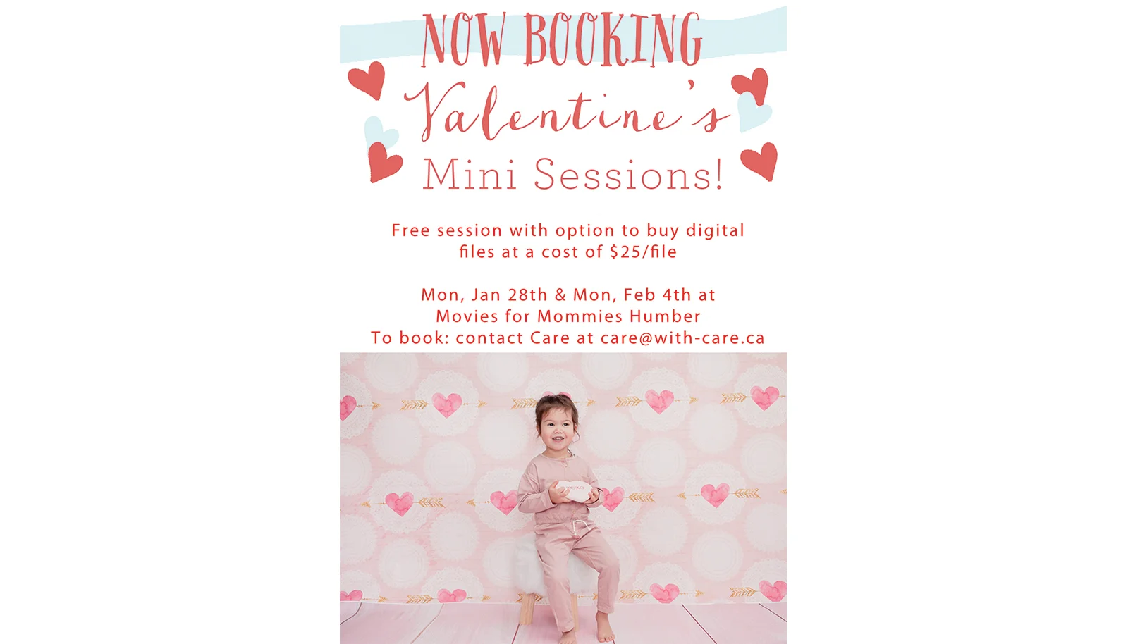 Valentine Mini Sessions at Movies For Mommies Humber - Register NOW!