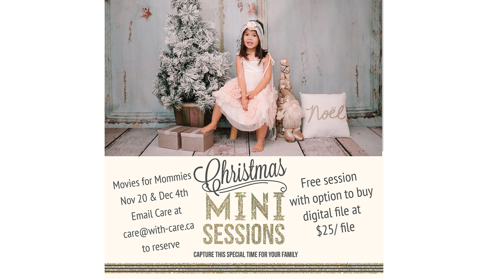 Holiday Mini Sessions With Anchor Studio At Movies For Mommies West Toronto - Register Now!