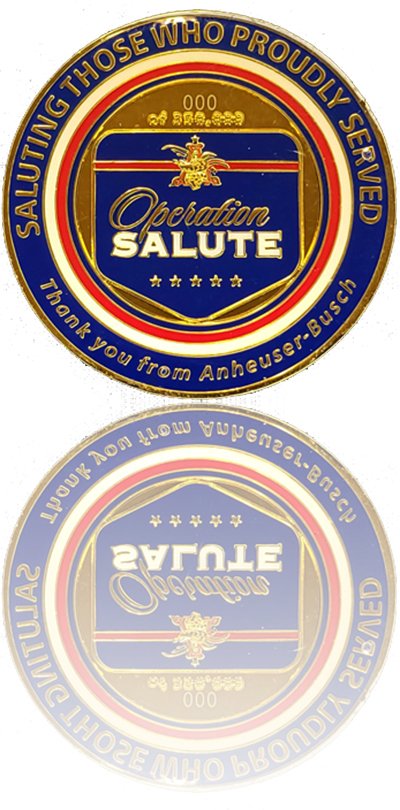 Custom challenge coin by Gray Water Ops Anheuser-Busch