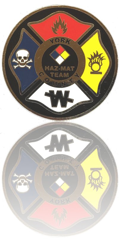 Custom challenge coin by Gray Water Ops York PA HAZMAT