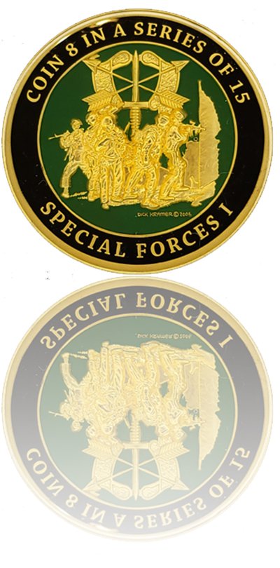 Custom challenge coin by Gray Water Ops coin in the Dick Kramer series of 15 coins