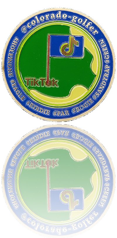 Custom challenge coin by Gray Water Ops Colorado Golfer back