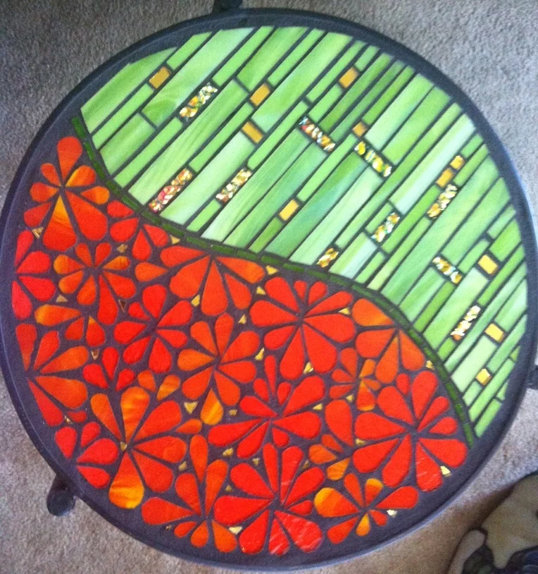 Orange and Green Flower Child Table