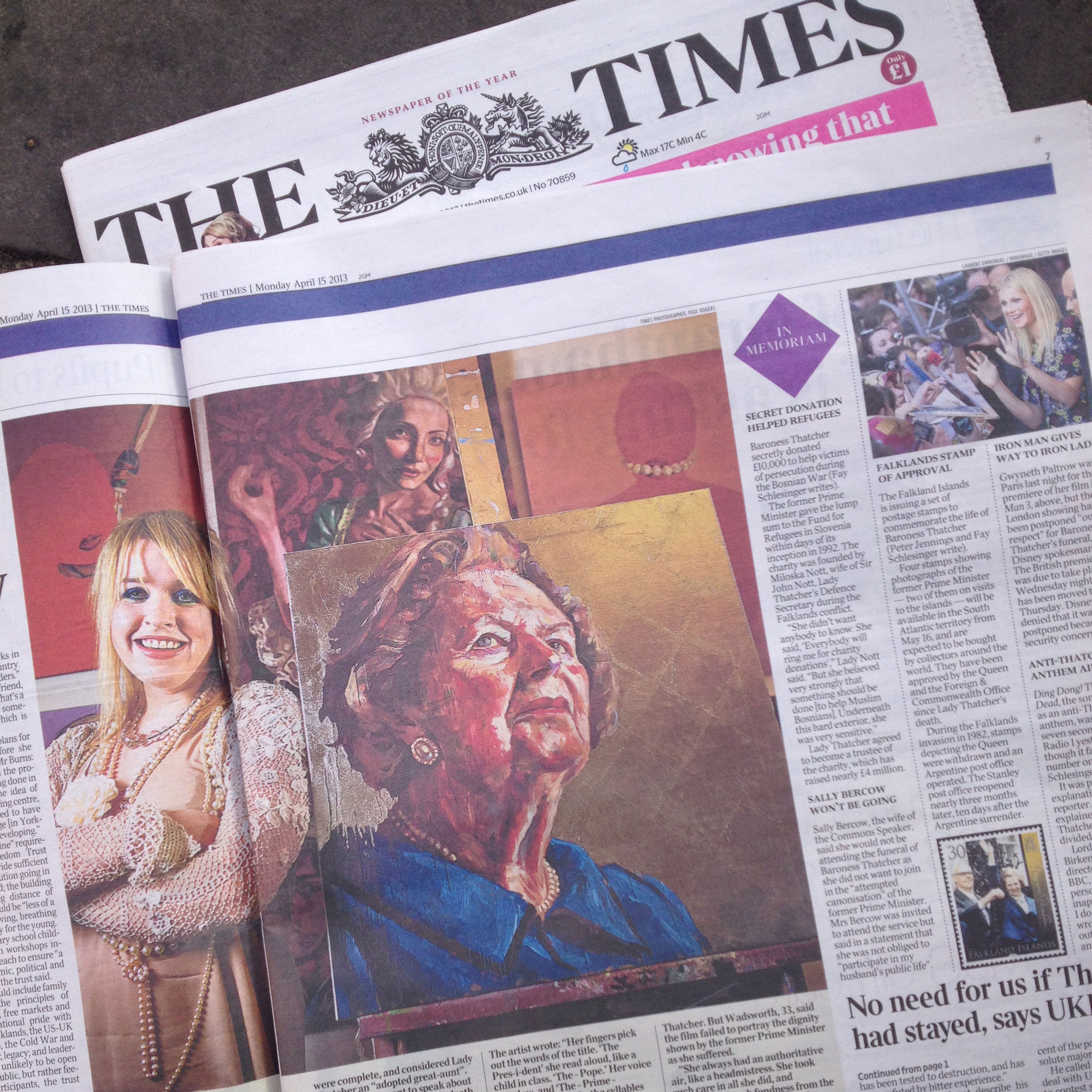 Click here to read about Lorna's portrait of Baroness Thatcher in The Times newspaper, who also published her a selection of her diaries of the sittings. 