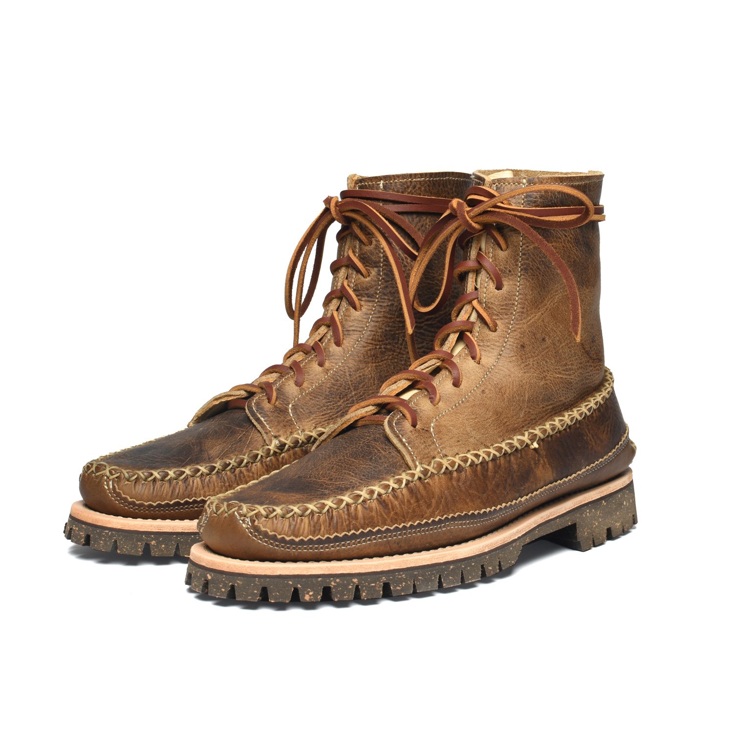 靴 YUKETEN Native Maine Guide Boots 9D All Handsewn Maine Guide DB Boots w/ Cortina Sole - Crazy Horse