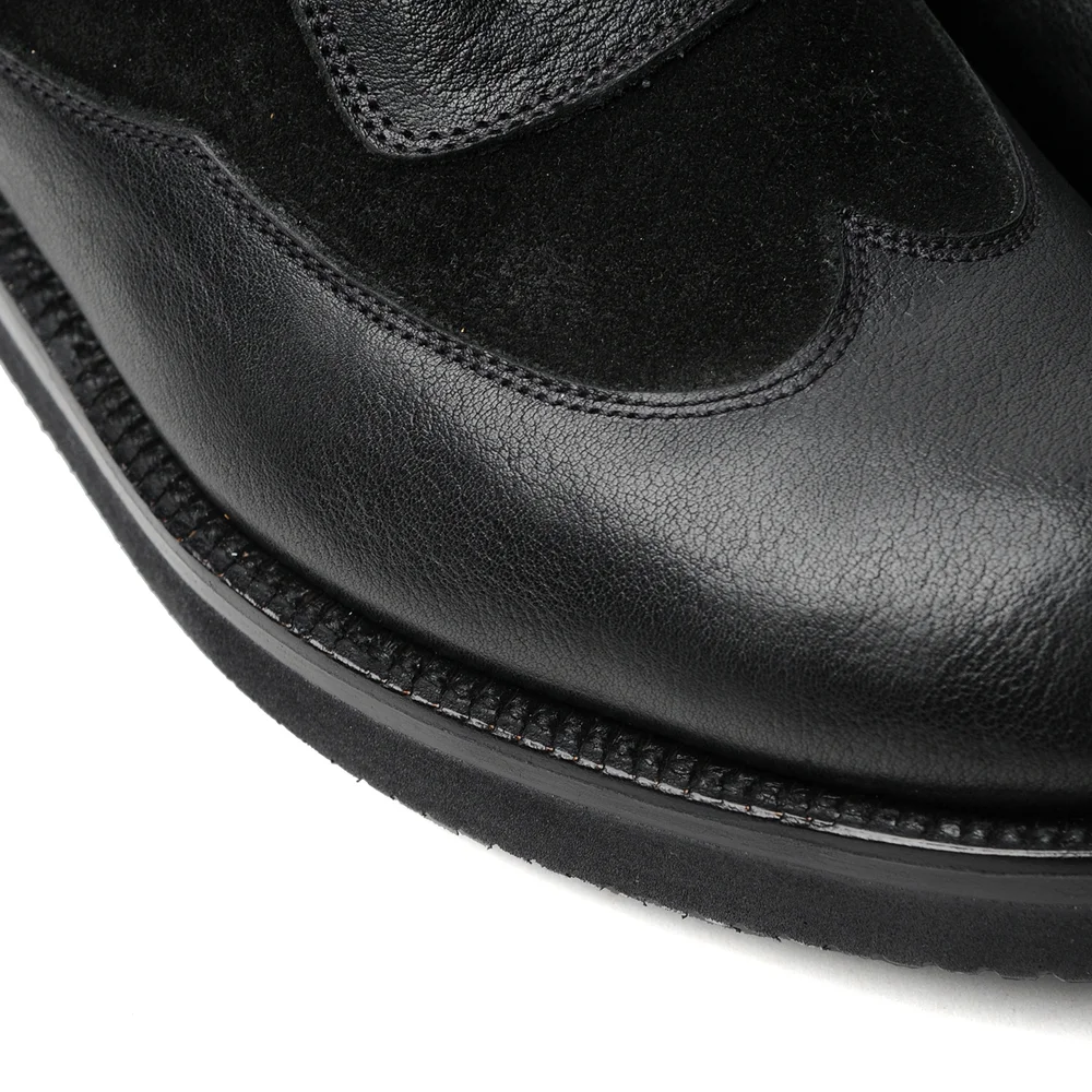 Sierra Boots with Strap MC Black x Black Suede — YUKETEN