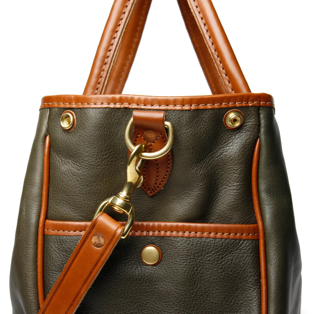 Leather Tote - I Olive x Brown — YUKETEN