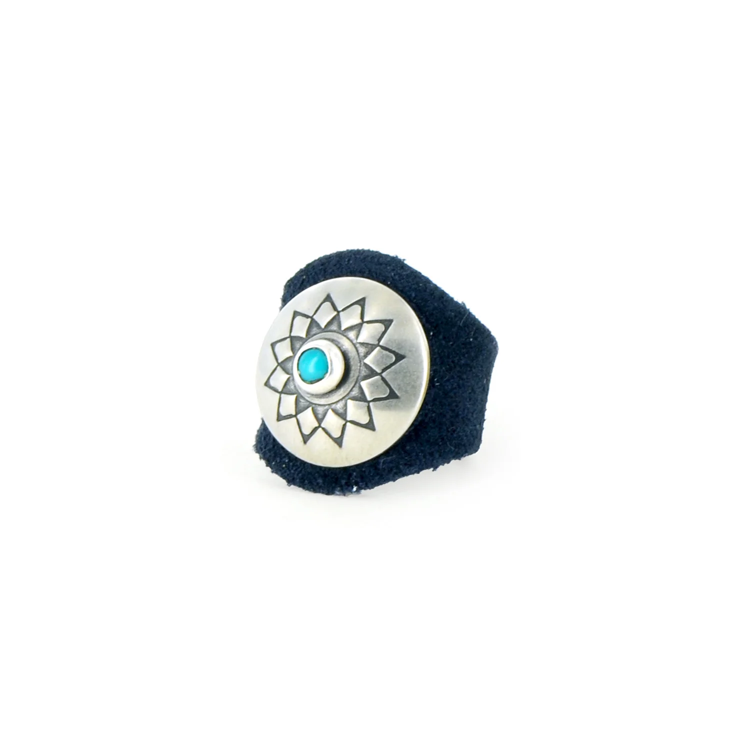Double Rectangle Turq + SS Concho Ring main image 1