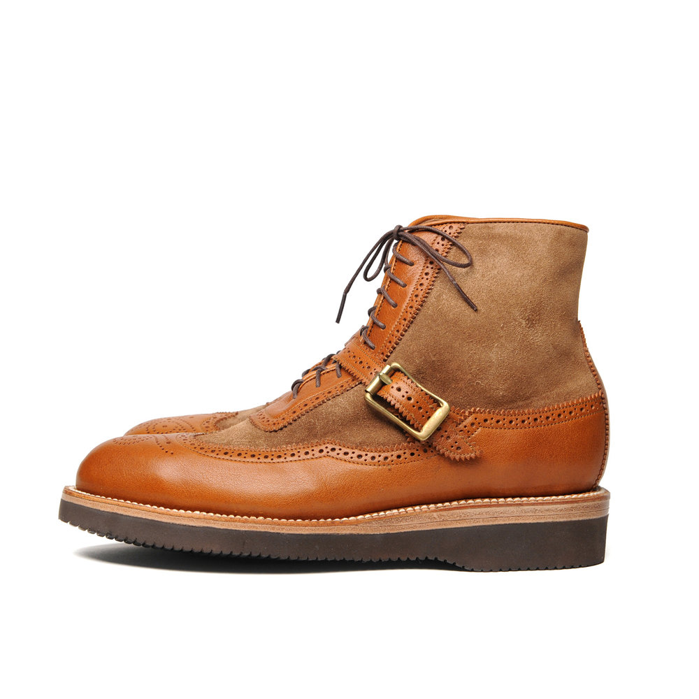 Easy to understand Dripping harassment Sierra Wingtip Boots with Strap - MC Whiskey — YUKETEN