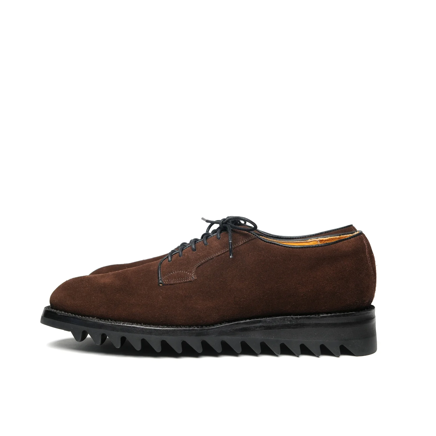 Plain Toe with Ripple Sole - Dk. Brown Suede