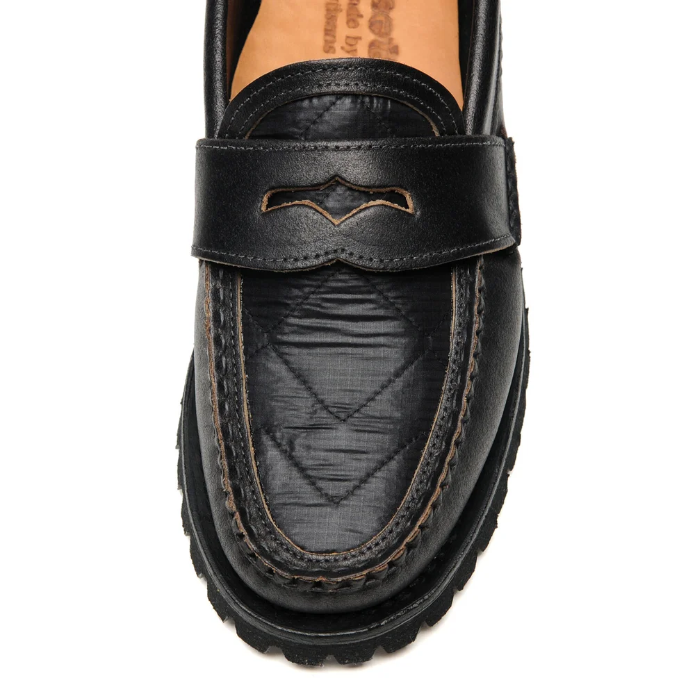 Hi-Loft Quilt Loafer with Cortina Sole - Waxed Black x Quilt Black YUKETEN Hi-Loft Quilt Loafer with Cortina Sole - Waxed Black x Quilt Black YUKETEN