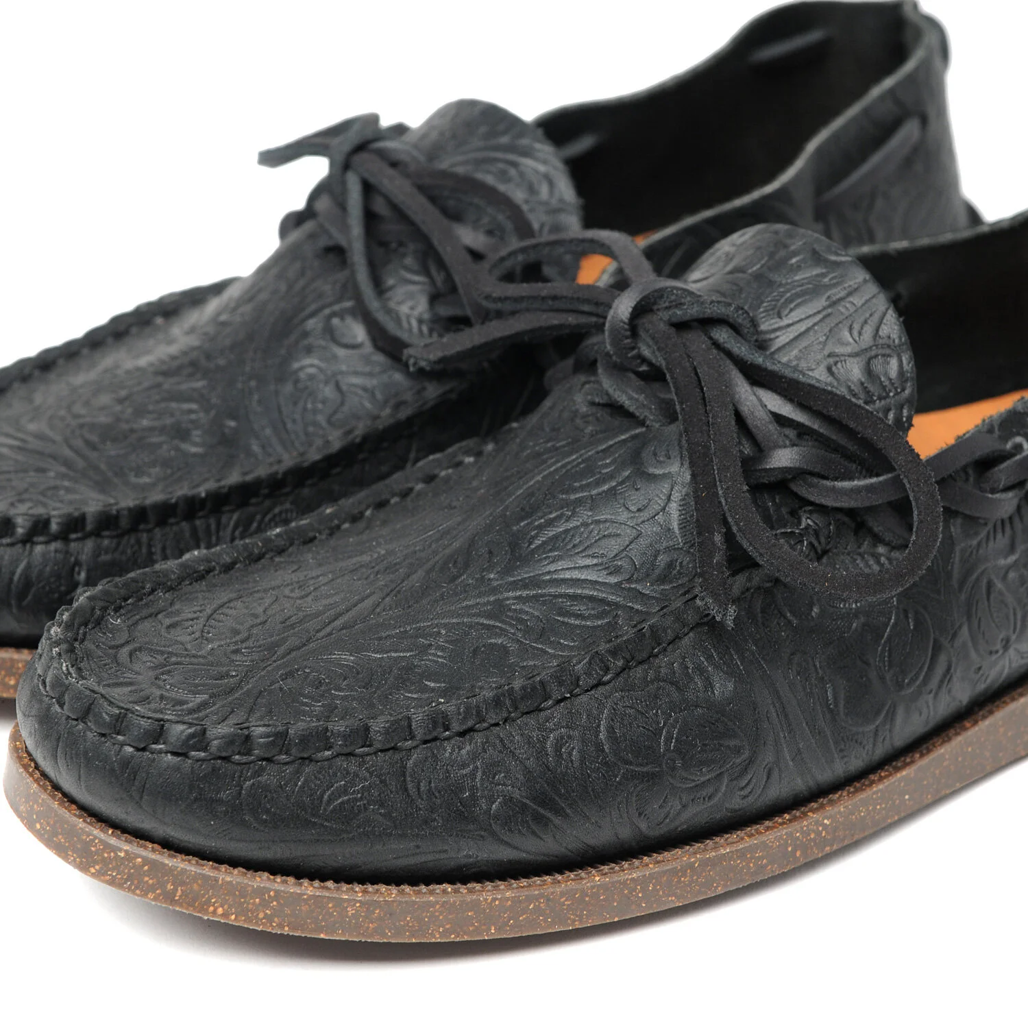 WS All Handsewn Canoe Moc with Camp Sole - Floral Black — YUKETEN