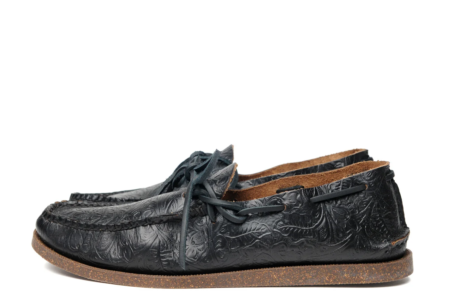WS All Handsewn Canoe Moc with Camp Sole - Floral Black — YUKETEN